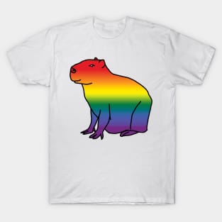 Rainbow Gradient Pride Capybara T-Shirt